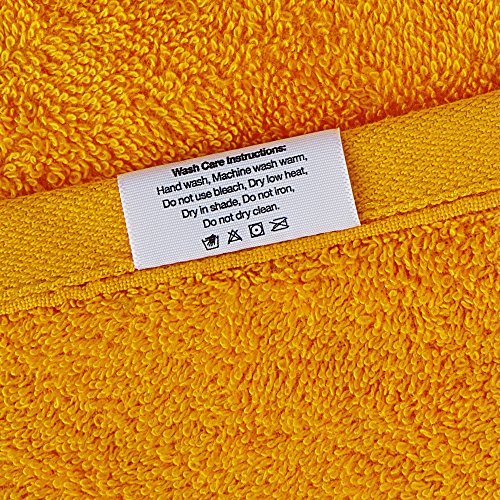 Image of Amazon Brand - Solimo Cotton 2 Piece Bath Towel Set, 500 GSM (Spanish Red and Sunshine Yellow)