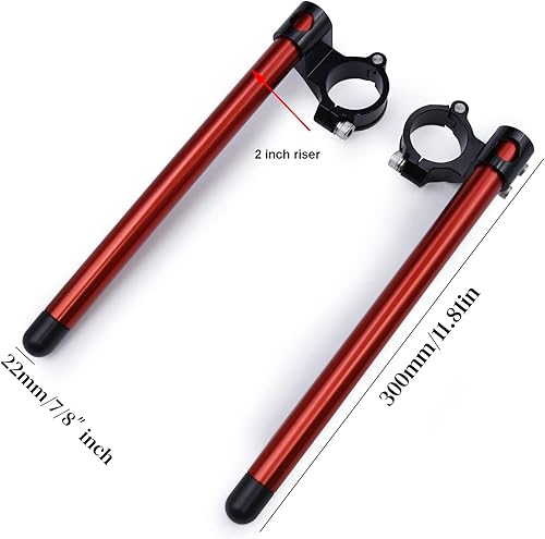 Miniatura 4 de Kit de montaje de abrazadera de tubo de horquilla CNC de 78 de pulgada de 0.866 in, con clip en manillares de 1.5 pulgadas, repuesto para