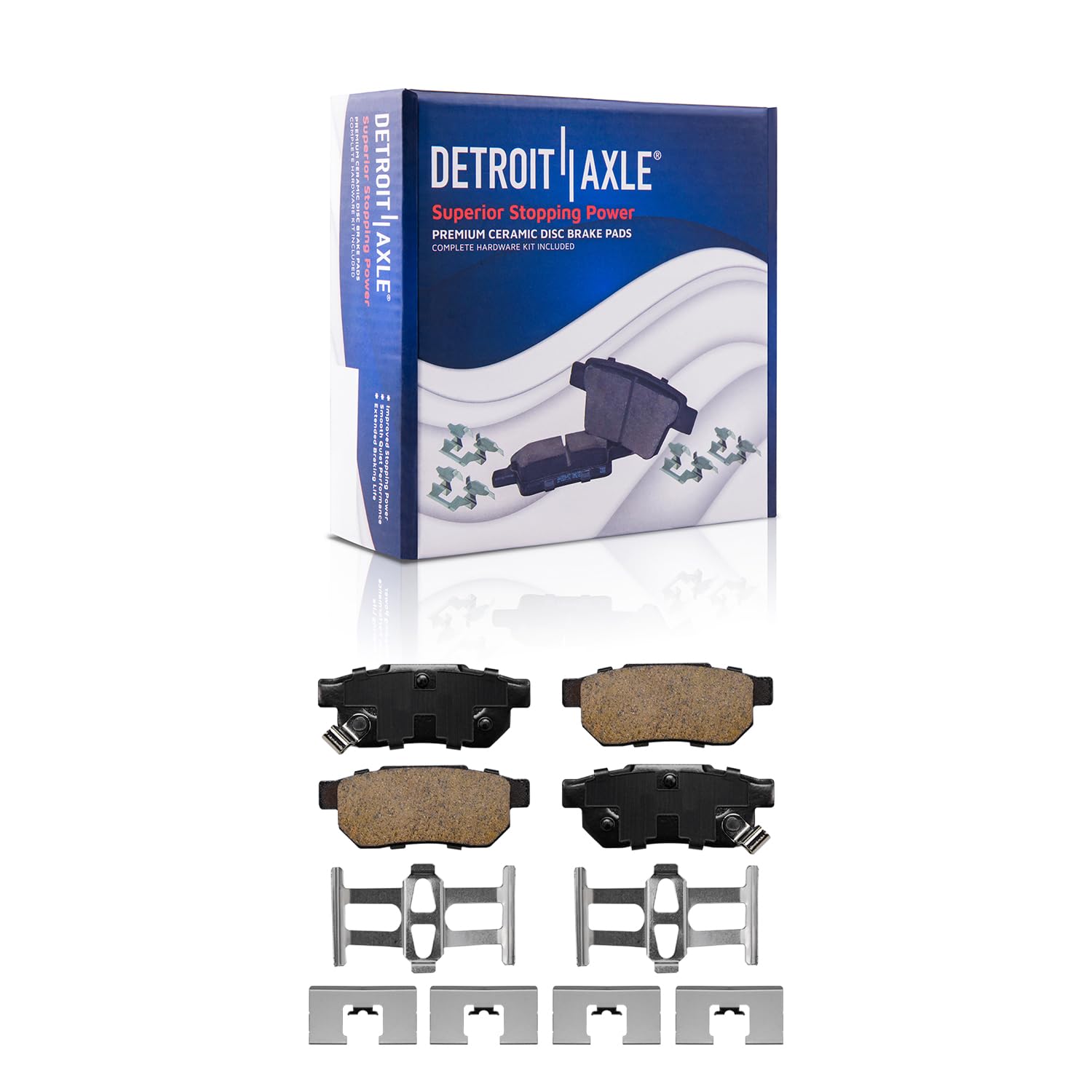 Detroit Axle - Rear Brake Pads for Honda Civic Accord Acura Integra City