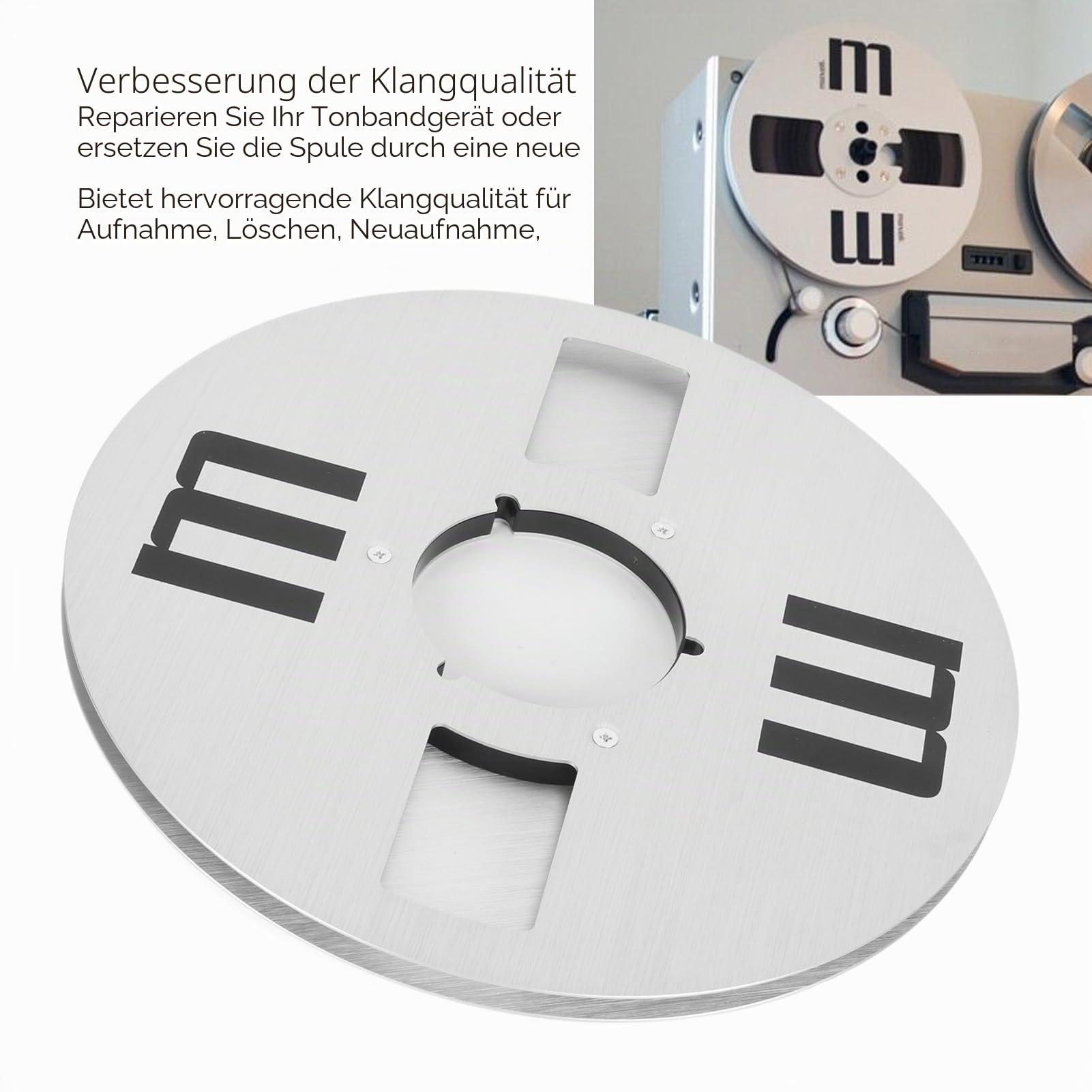 banapoy 1/4 10,5 Zoll Leere Bandspule, 4 Löcher, Universelle Tonaufnahme mit Offener Rolle aus Aluminiumlegierung, Leere Tonbandspule für die von Tonaufnahmen mit Offener Rolle