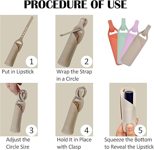 Miniatura 3 de CAHOTO Bolsa de maquillaje para lápiz labial, accesorios para Stanley Cup, mini bolsa de cosméticos portátil de silicona para lápiz labial,