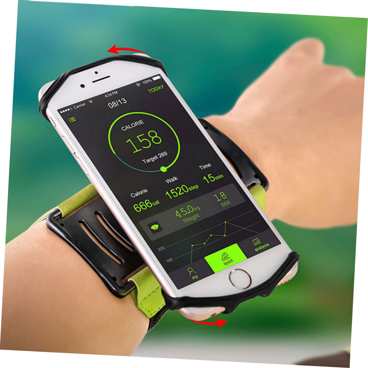 Housoutil 3 Pezzi Supporto Da Polso Per Telefono Per Jogging Girevole A 180° Con Supporto Adesivo Resistente Per Sport