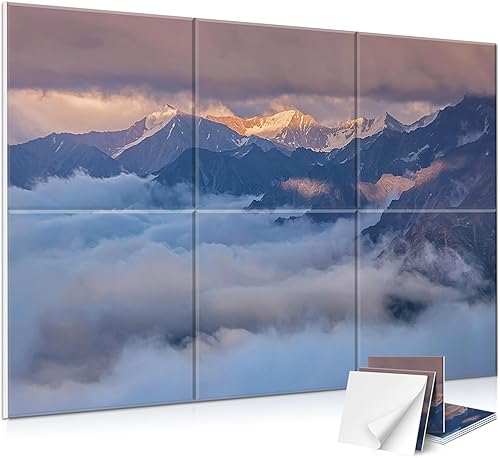 Paneles acústicos artísticos, paquete de 6 pinturas autoadhesivas de pared grandes para decoración de pared, paneles absorbentes de sonido para