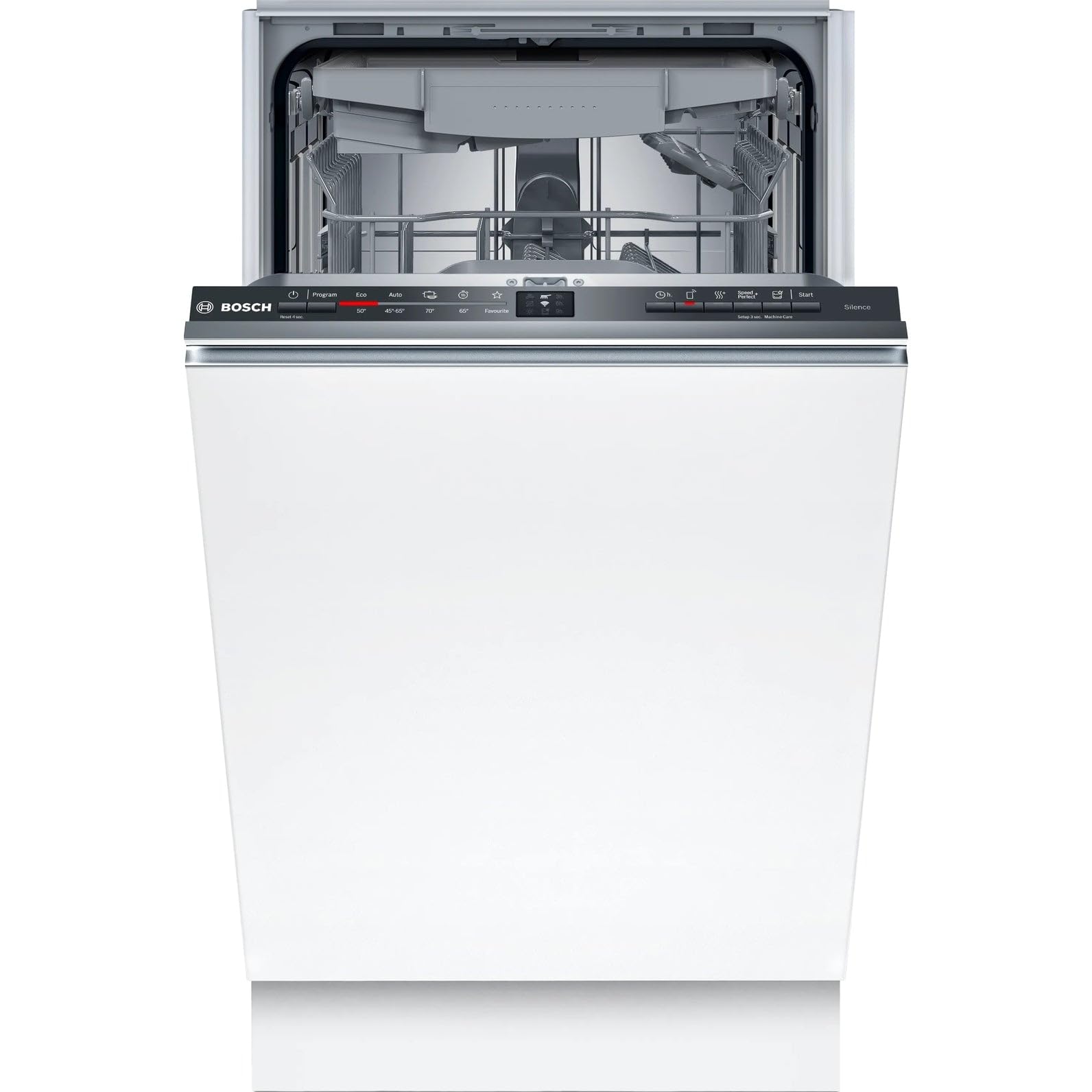 Bosch SPV2HMX42E Série 2 Lave-vaisselle intelligent, entièrement intégré, 45 cm de large, tiroir à couverts, séchage supplémentaire sur simple pression d'un bouton, panier supérieur réglable en