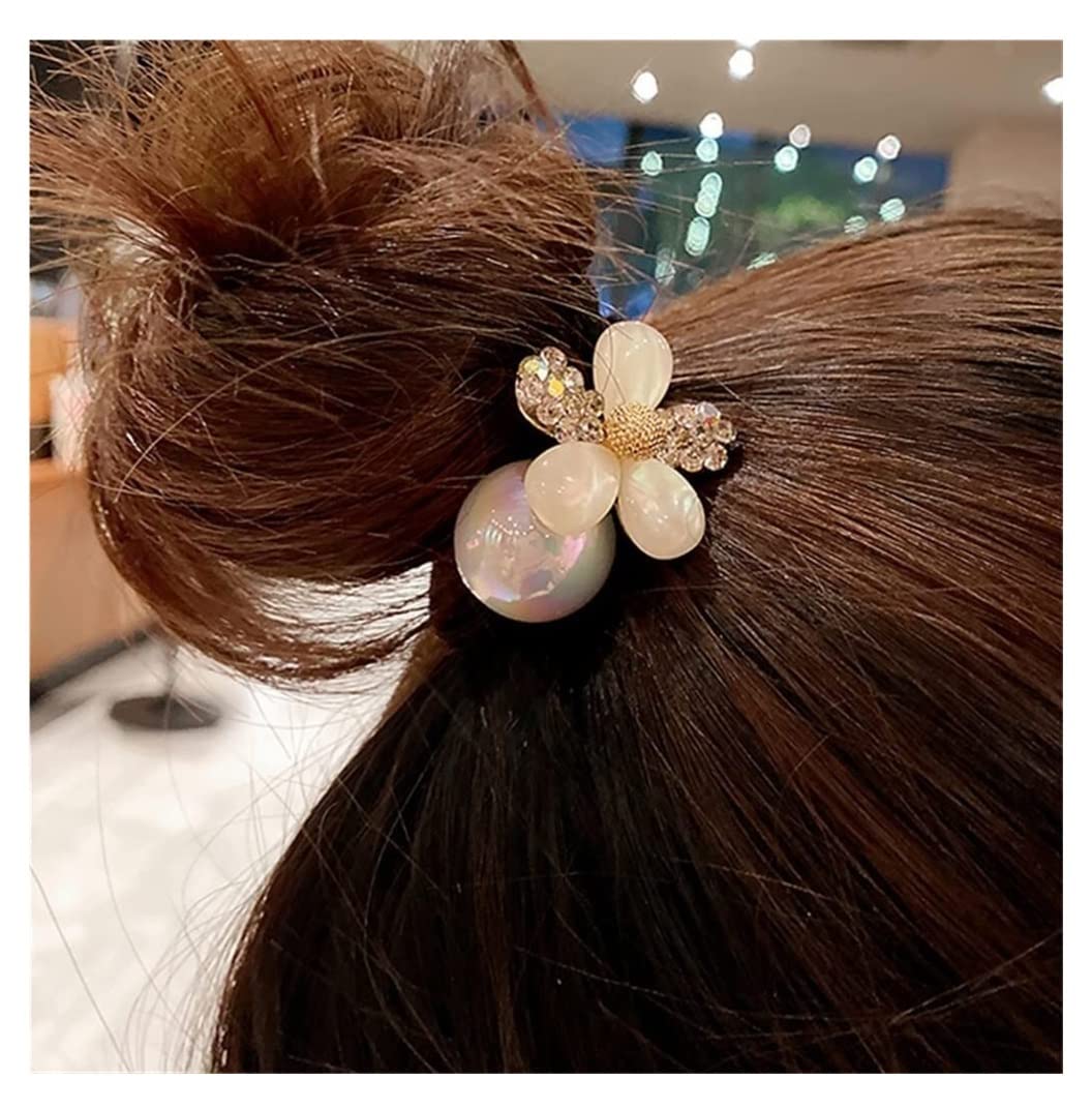 Feste Elastici Capelli 5pcs Versione Coreana Anello Dei Capelli Delle Donne Della Corda Del Doppio Filo Legato Testa A Sfera Decorazione