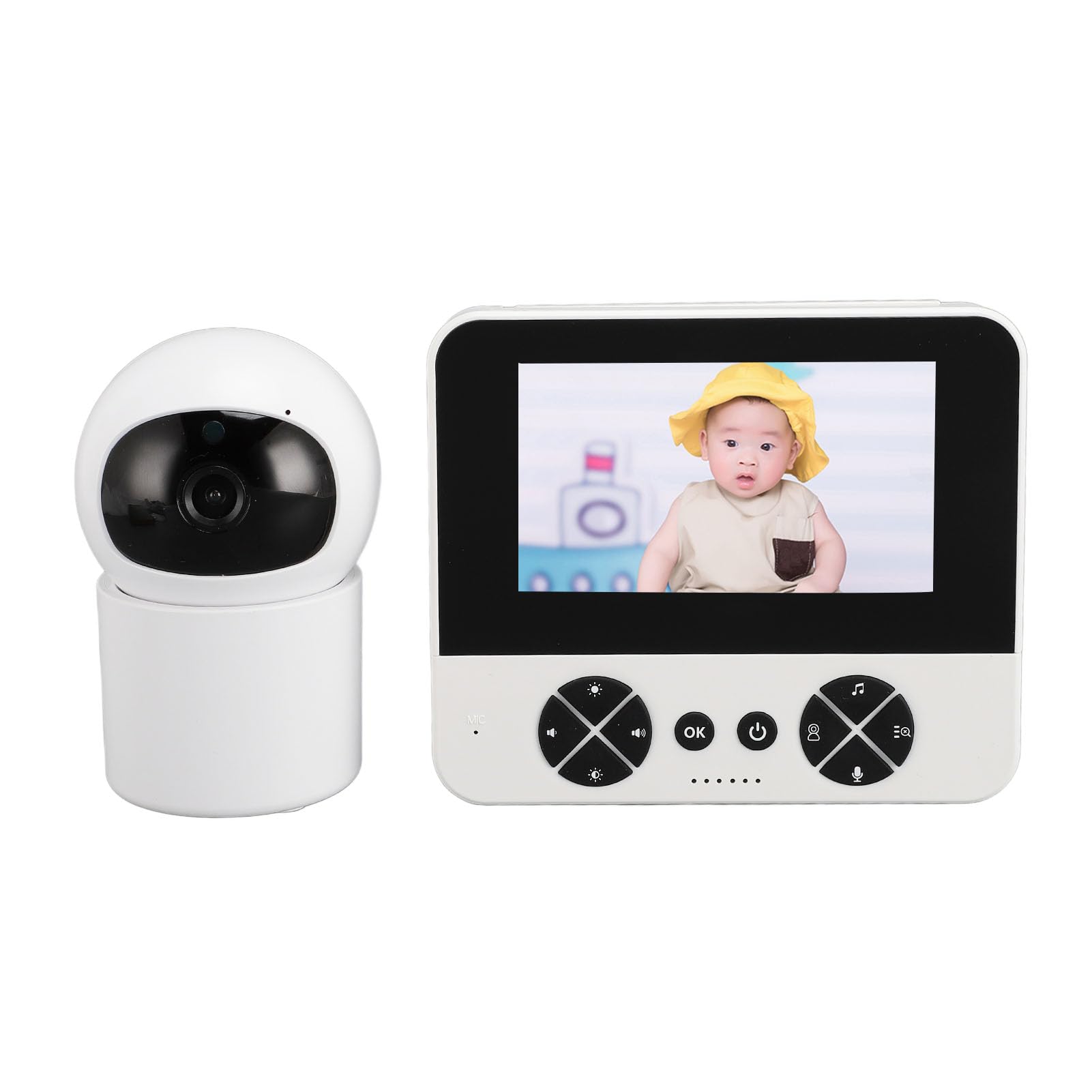 Dpofirs Baby Monitor with Camera and Audio, 4.3in HD Screen Baby Monitor, 2 Way Intercom Night Vision Adjustable Angle Baby Monitoring Video Camera for Home Indoor