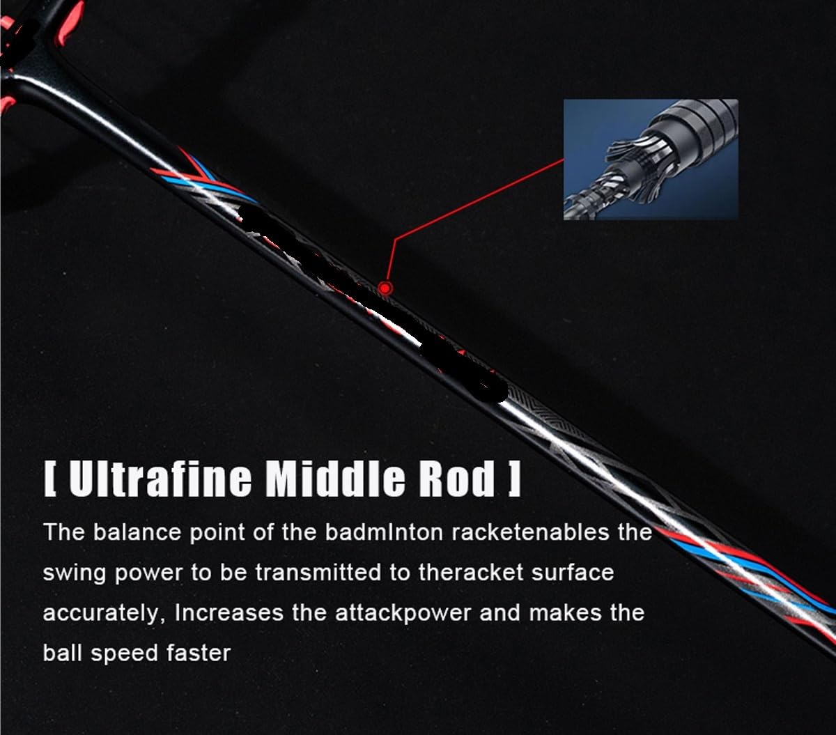 Badminton Set Racchetta da Badminton Ultraleggera 52 g con Rimbalzo rapido e Racchetta Professionale in Fibra di Carbonio