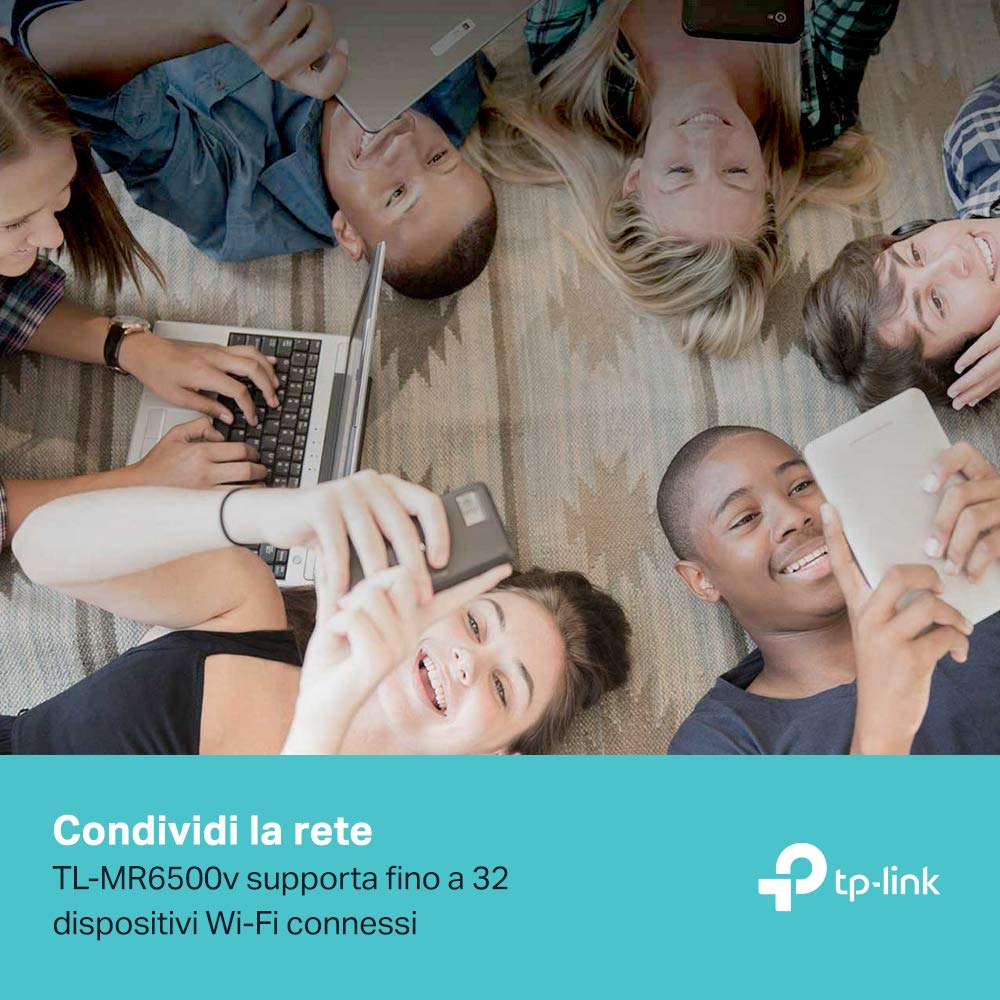 TP-Link TL-MR6500v [Nuovo] - Router 4G VoLTE fino a 150 Mbps/Wireless N fino a 300Mbps, Porta LAN/WAN, Senza configurazione, Antenne LTE smontabili, Nero