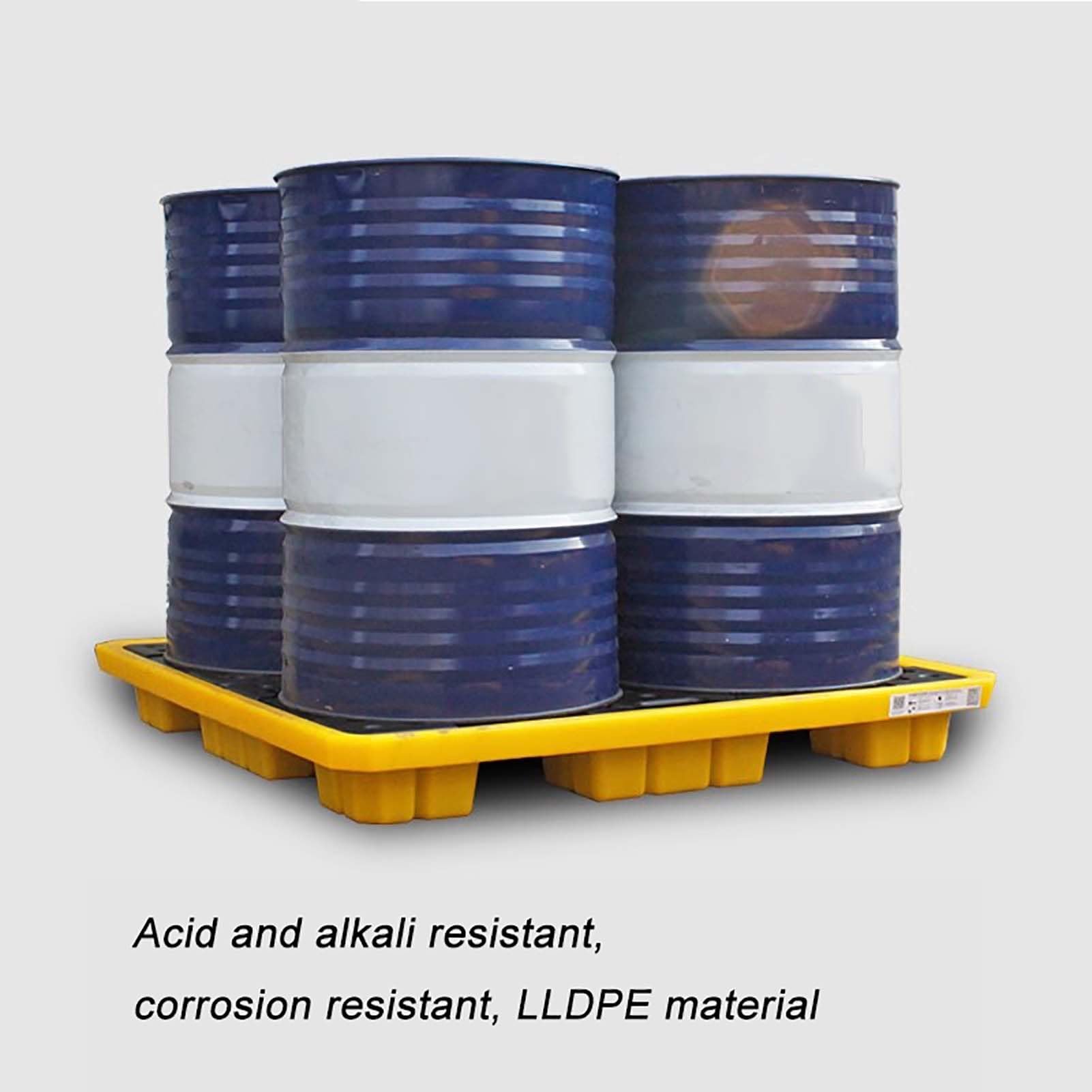 Pallet for sversamenti in HDPE for fusti di petrolio e liquidi | Dimensioni multiple for fusti di petrolio e liquidi: magazzino, officina, produzione, laboratorio(340x340x65mm)