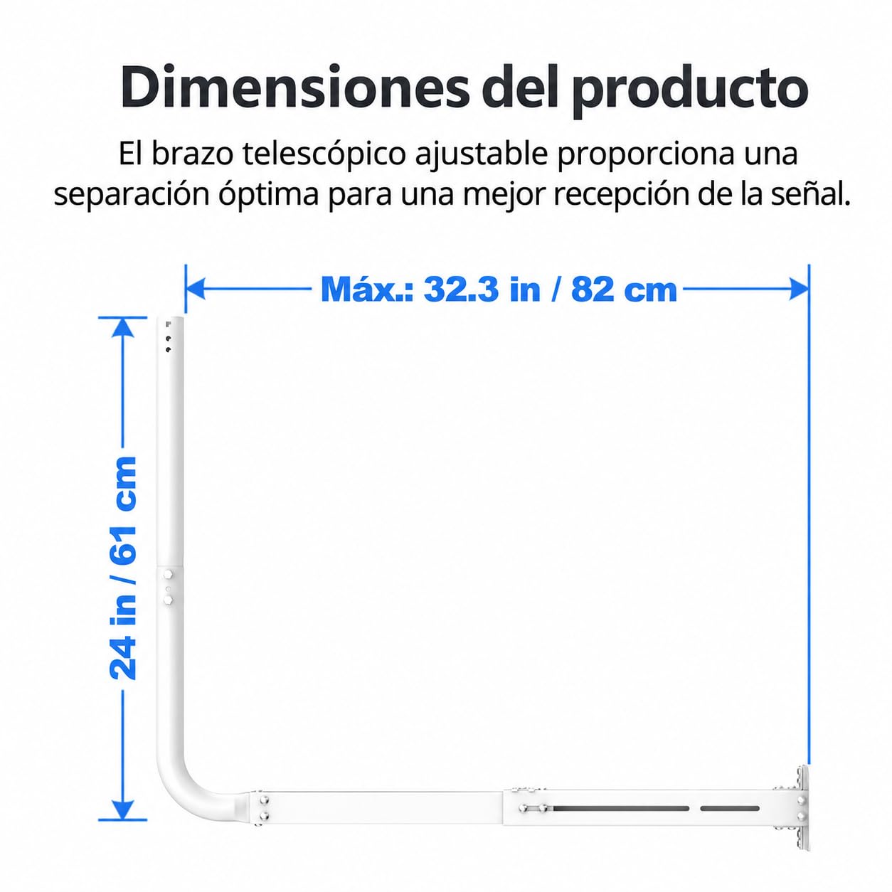 Mástil de Antena para Antenas de TV, satélite, Radio y WiFi