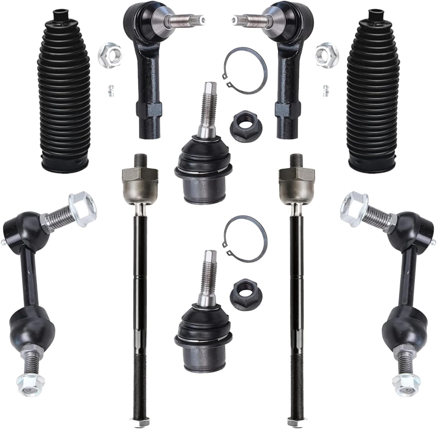 Detroit Axle - Front Lower Ball Joints + Sway Bars + Inner Outer Tie Rods Replacement for 2005-2006 Ford Expedition Lincoln Navigator - 10pc Set