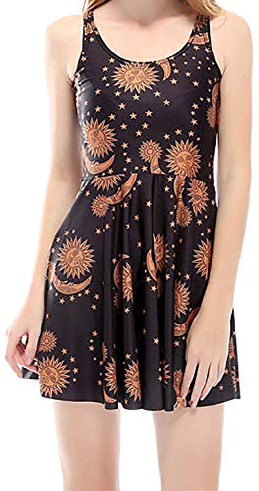 Sister Amy Women's Pattern Printed Elastic Sleeveless Shaping Camisole Skater