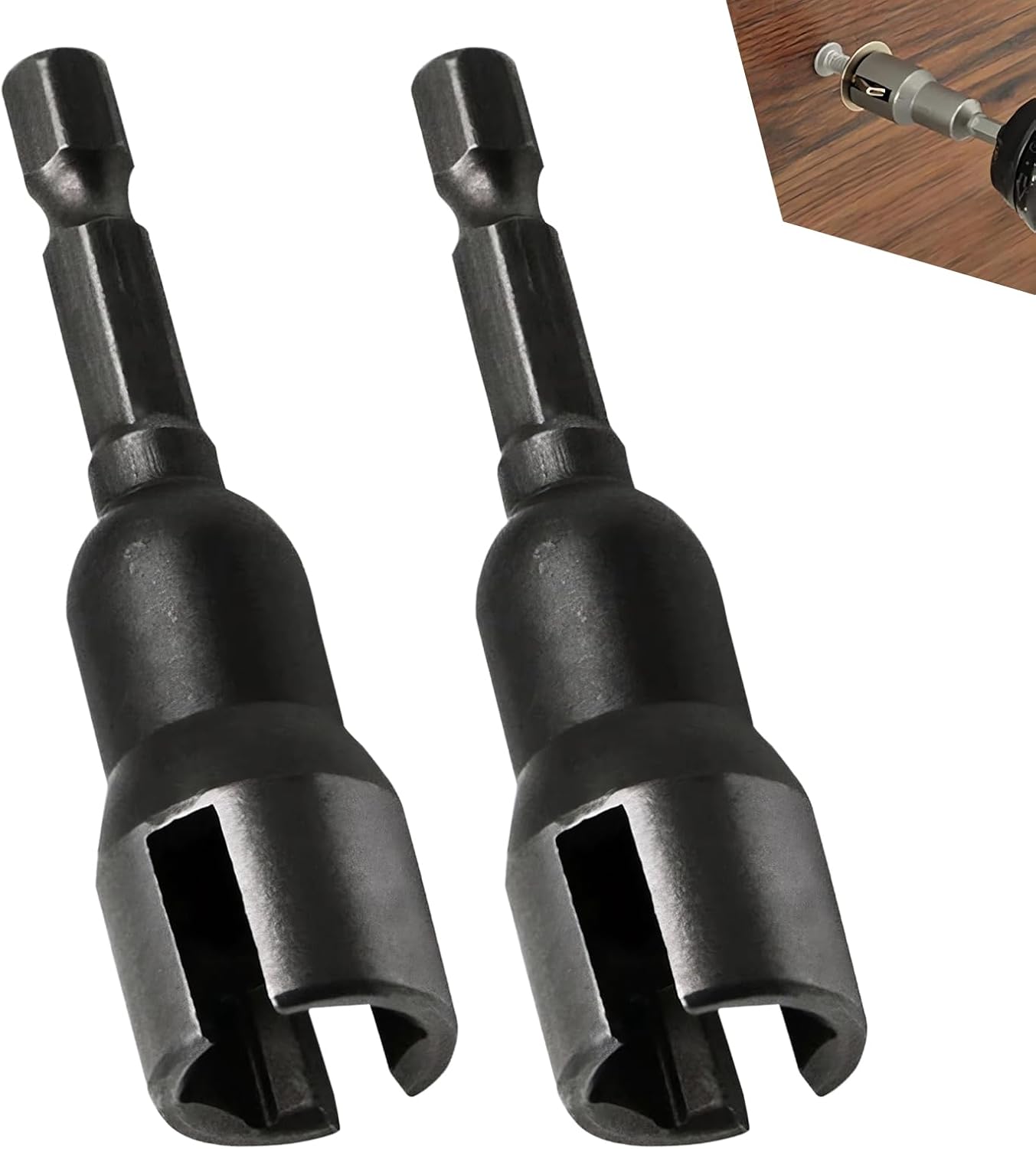 2 PCS Power Wing Nut Driver, Hexagonal Handle Screwdriver Socket Wrenches, 1/4″ Hex Shank Drills Bits, Car Modification Tools for Most Cars, Trucks and Vans (Black) 2 PCS Power Wing Nut Driver, Hexagonal Handle Screwdriver Socket Wrenches, 1/4″ Hex Shank Drills Bits, Car Modification Tools for Most Cars, Trucks and Vans (Black)