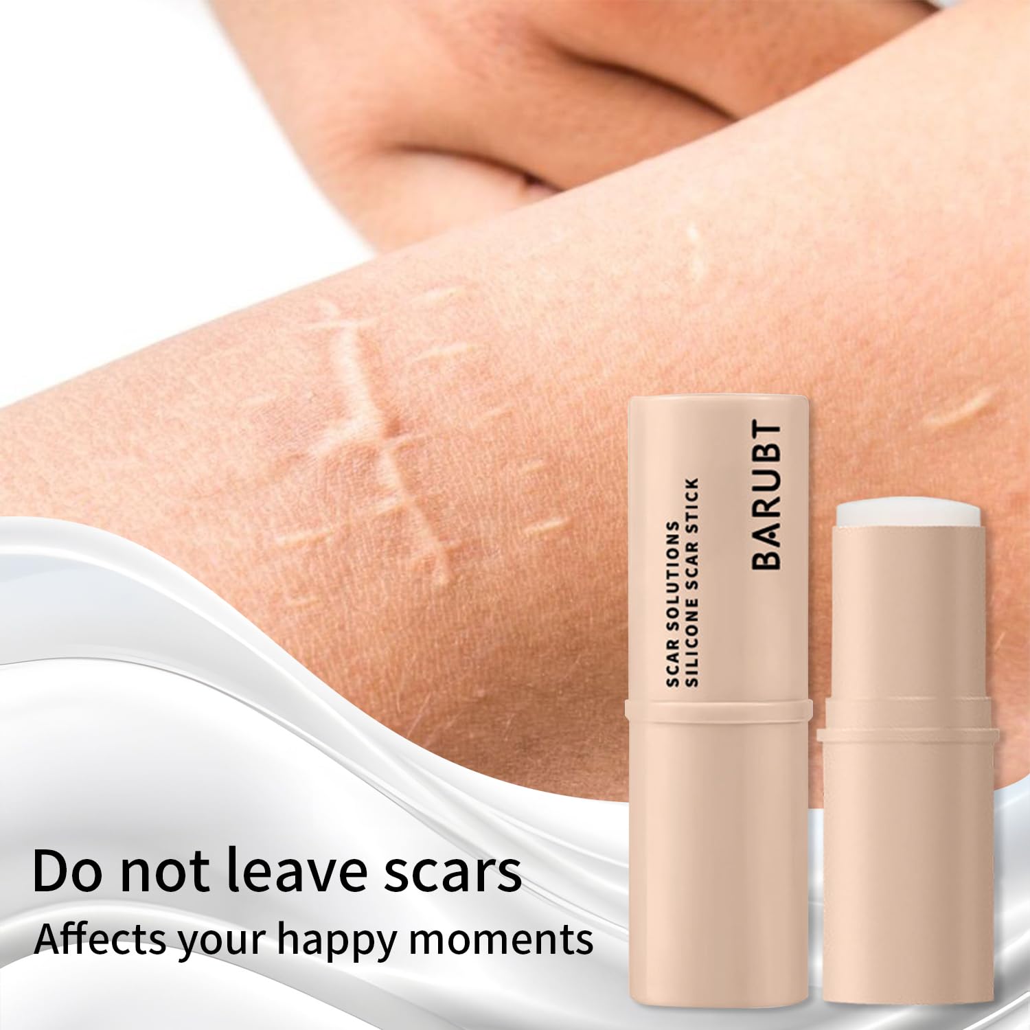 Silicone Scar Stick, Thick Solid Velvety Film for Old, Surgical Scars, Acne, Stretch Marks, Formula Infused with Asiatica Extracts and Vitamin E for Skin Smoother, Softer - Image 3