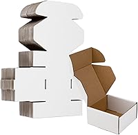 Vista 13 de Paquete de 50 cajas de envío pequeñas de 6.5 x 3.2 x 2.2 pulgadas, cajas de cartón corrugado marrón, caja de embalaje de correo móvil