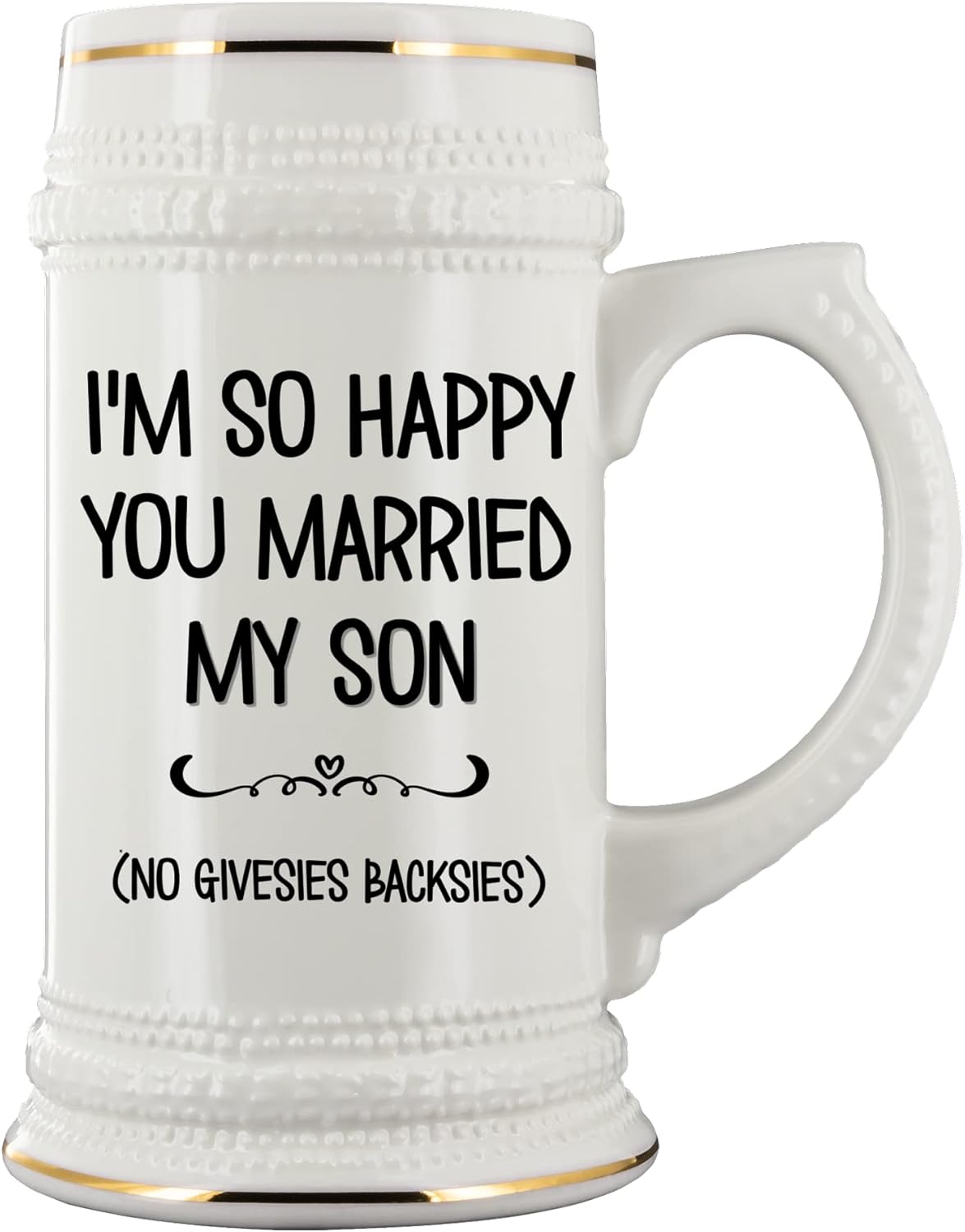 Daughter in Law Beer Mufg from Mother in Law Im So Happy You Married My Son Christmas Wedding Ideas for Daughter-in-Law 22 Oz. Ceramic Stein for Women