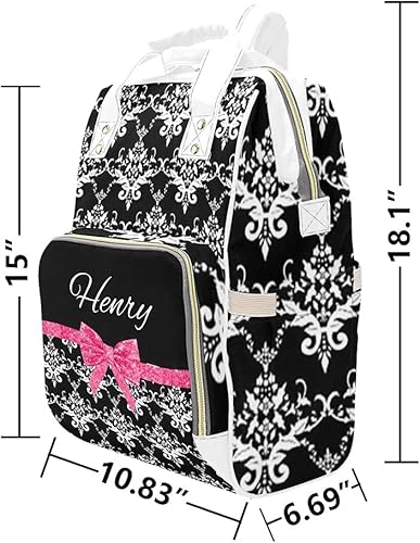 Miniatura 6 de Mochila de pañales de cebra verde con nombre para hombres y mujeres personalizada de enfermería bolsas de bebé hombro bolsa de viaje mochila,