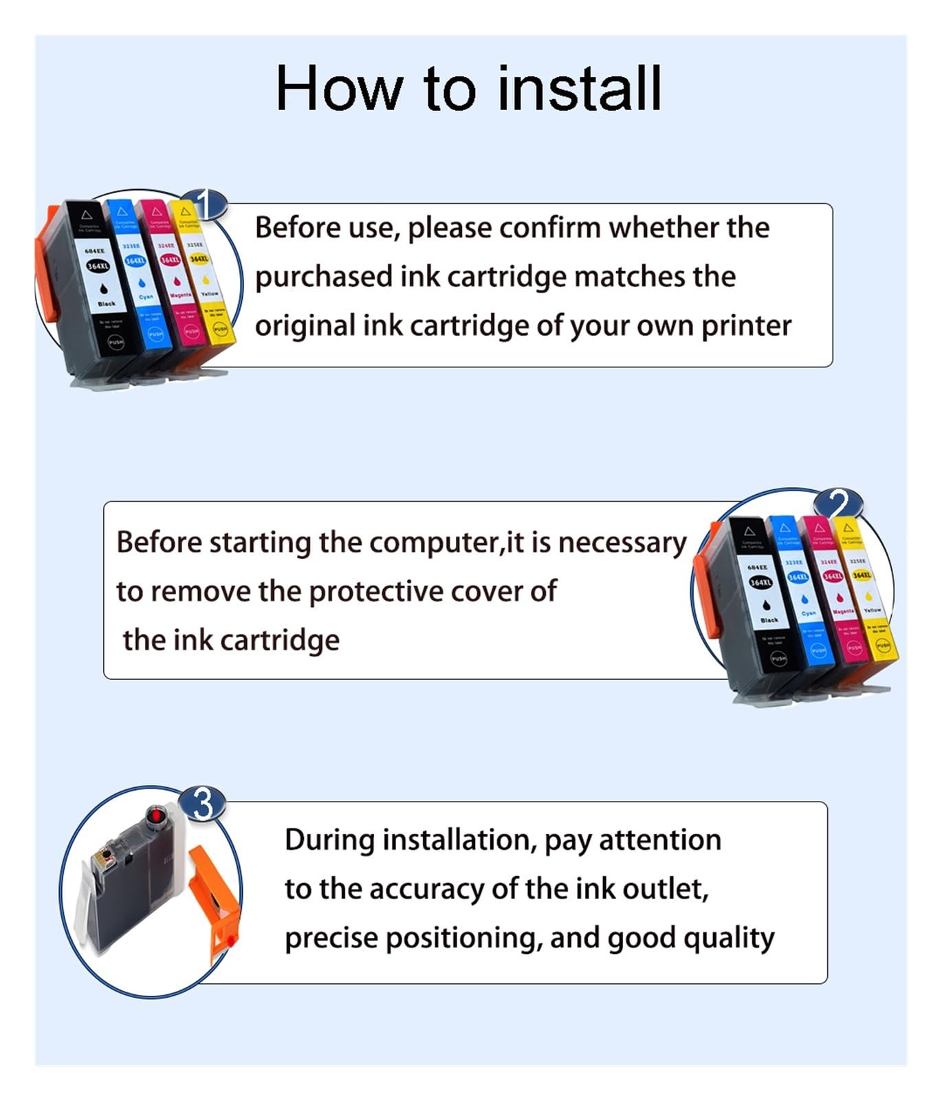 Cartucho 364XL Compatible con HP Deskjet 3070A Impresora