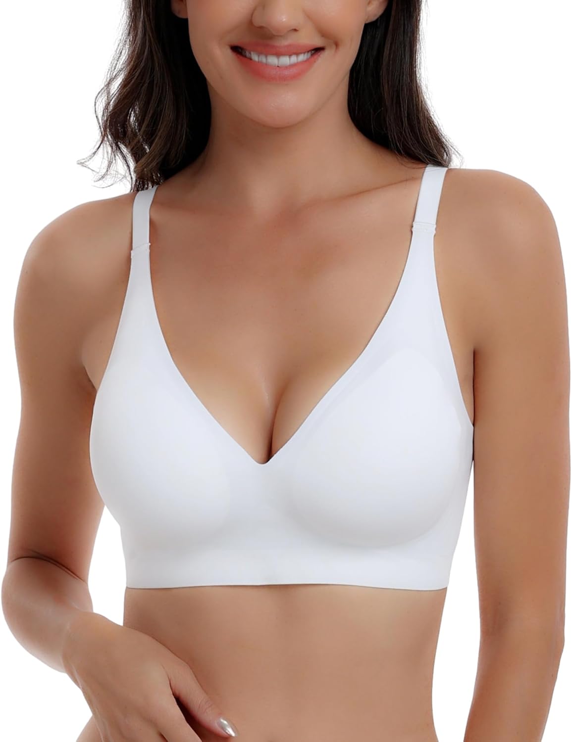 Seamless Bras Full Coverage V Neck Push Up Wireless Bras for Women Seamless Bras Full Coverage V Neck Push Up Wireless Bras for Women