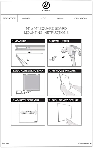 Miniatura 3 de U Brands Paquete económico de tablero de azulejos, calendario de borrado en seco, tablero de corcho, 14 x 14 pulgadas, sin marco
