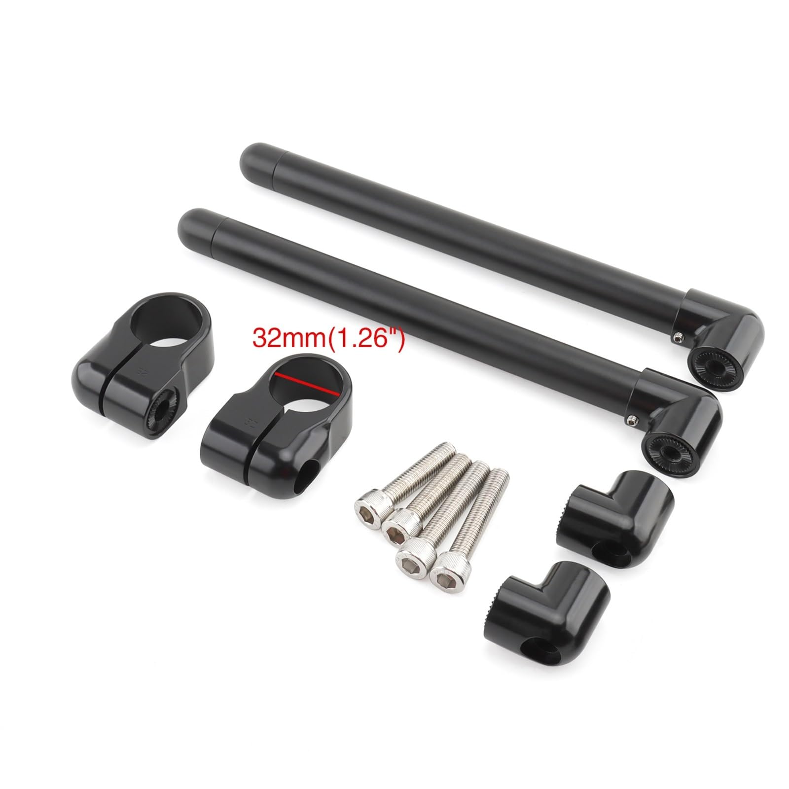 Riser Manubrio Moto Manubrio Per Moto Regolabile Nero Cafe Racer Split Clip On Forcella 31 35 39 45 49 50 52 58 Mm Manubrio Riser Rise Clamp Supporto Manubrio Moto(32mm)