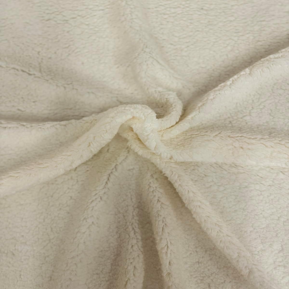 Sherpa Faux Fur Fabric - Sold by The Yard (Ivory)