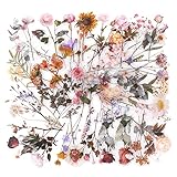 Pflanzen Blumen Sticker Set, NogaMoga 60 Stück Groß Größe Aufkleber, Natur Dekoration PVC Scrapbooking Aufkleber für DIY Fotoalben, Notizbuch, Briefumschläge oder Glückwunschkarten