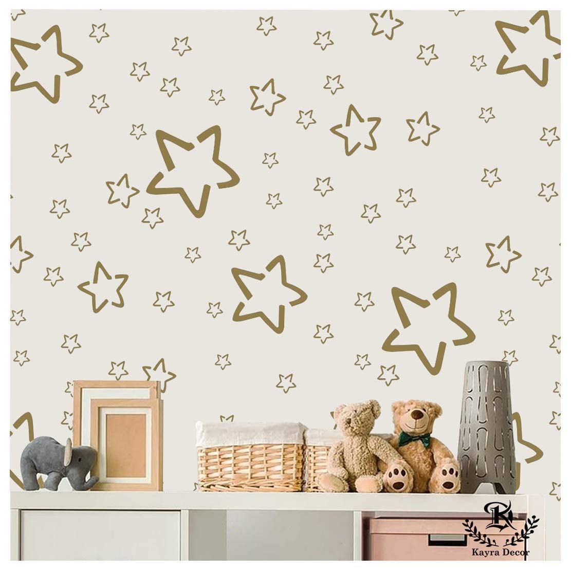 Kayra Decor Stencil for Wall Painting - Stunning Stars Design (PVC, 16x24-inch, Multicolour) (B079N986ZJ) Amazon Price History, Amazon Price Tracker