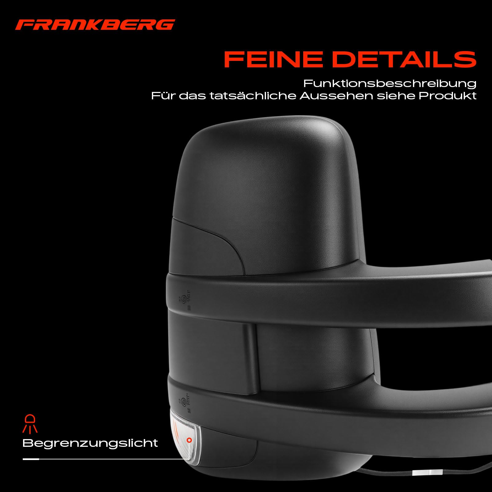 Frankberg Espejo retrovisor exterior derecho convexo calefactable.