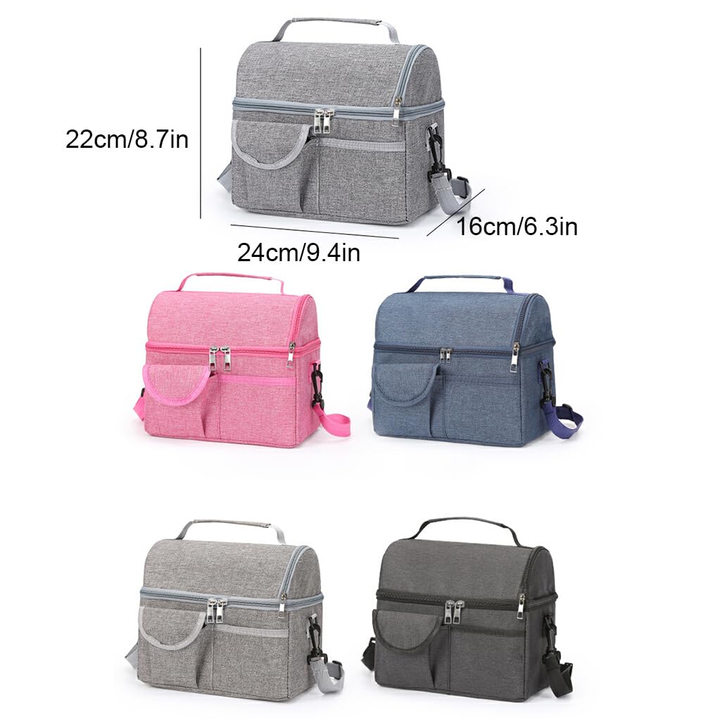 Sac isotherme professionnel for lait maternel, fourre-tout thermique en tissu for la fraîcheur des repas, voyage de pique-nique(Rosy)