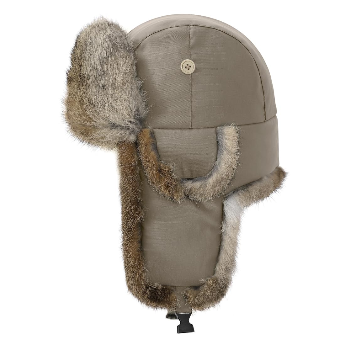 Harssidanzar Winter Hats Rabbit Fur Lined Warm Waterproof Hats for Men and Women CU606AUS