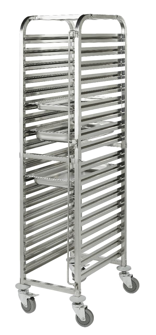 METRO Professional Regalwagen GSC1018GN Edelstahl 18 Etagen GN1/1 Gesamtlast 150 kg silber