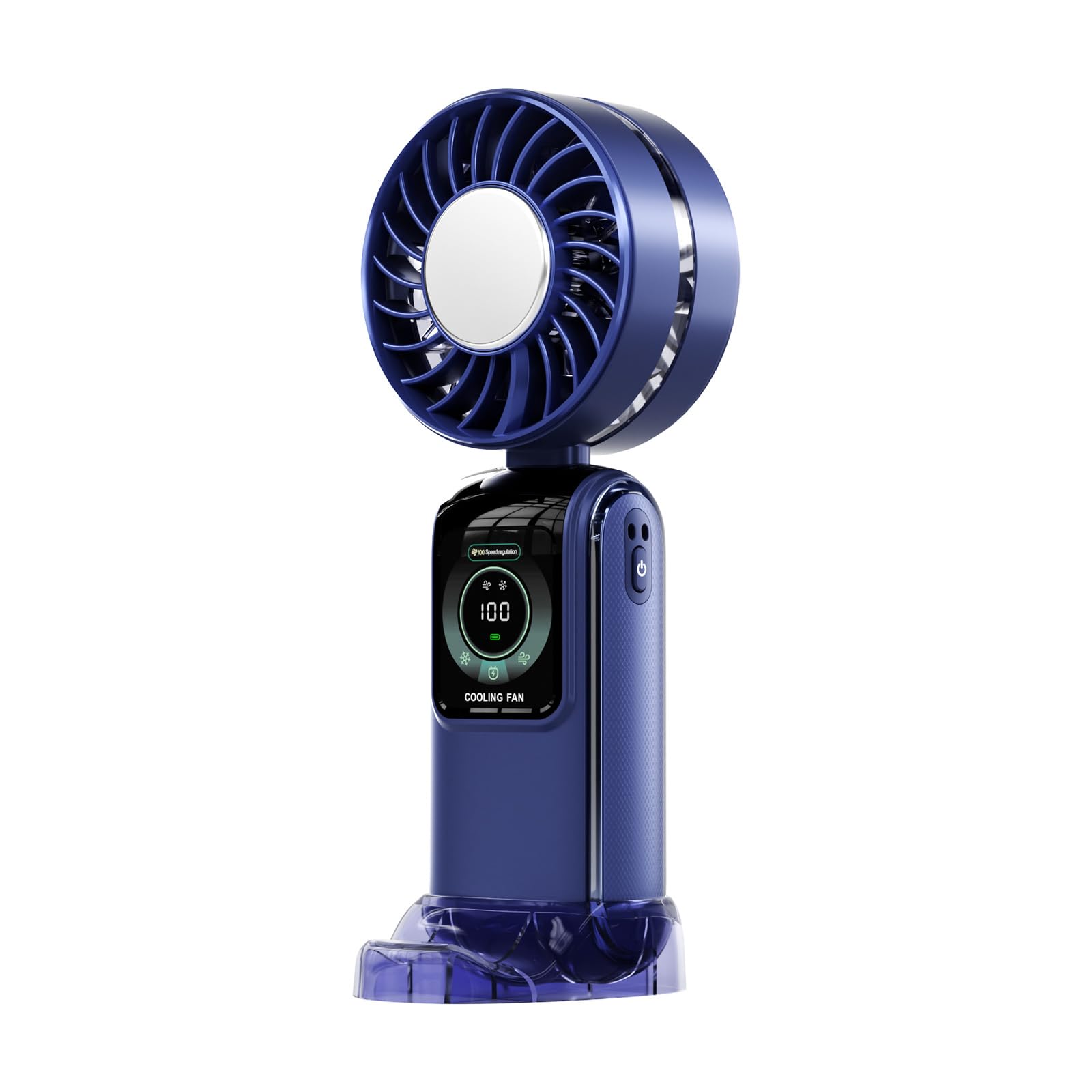 Uqezagpa Women's Blue Practical Small Desktop Fan Comfortable Small Fan Handheld Rechargeable Air Cooling Suitable For Home Quiet Operations