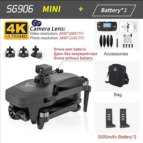 Miniatura 2 de Drone 3 Axis Gimbal 4K Obstáculo Evitar Obstáculos, Drone Gps con 3 ejes Gimbal 4K Cámara para adultos, Gps 4K Drones con 3 ejes Gimbal Eis Cámara