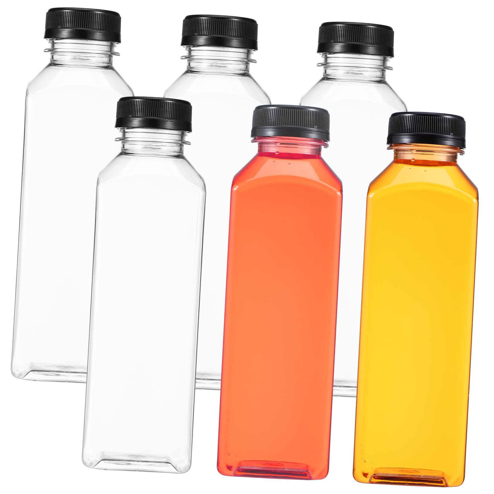 Amazon｜CIYODO 6個入りキャップ付きジュースボトル 500ml 透明
