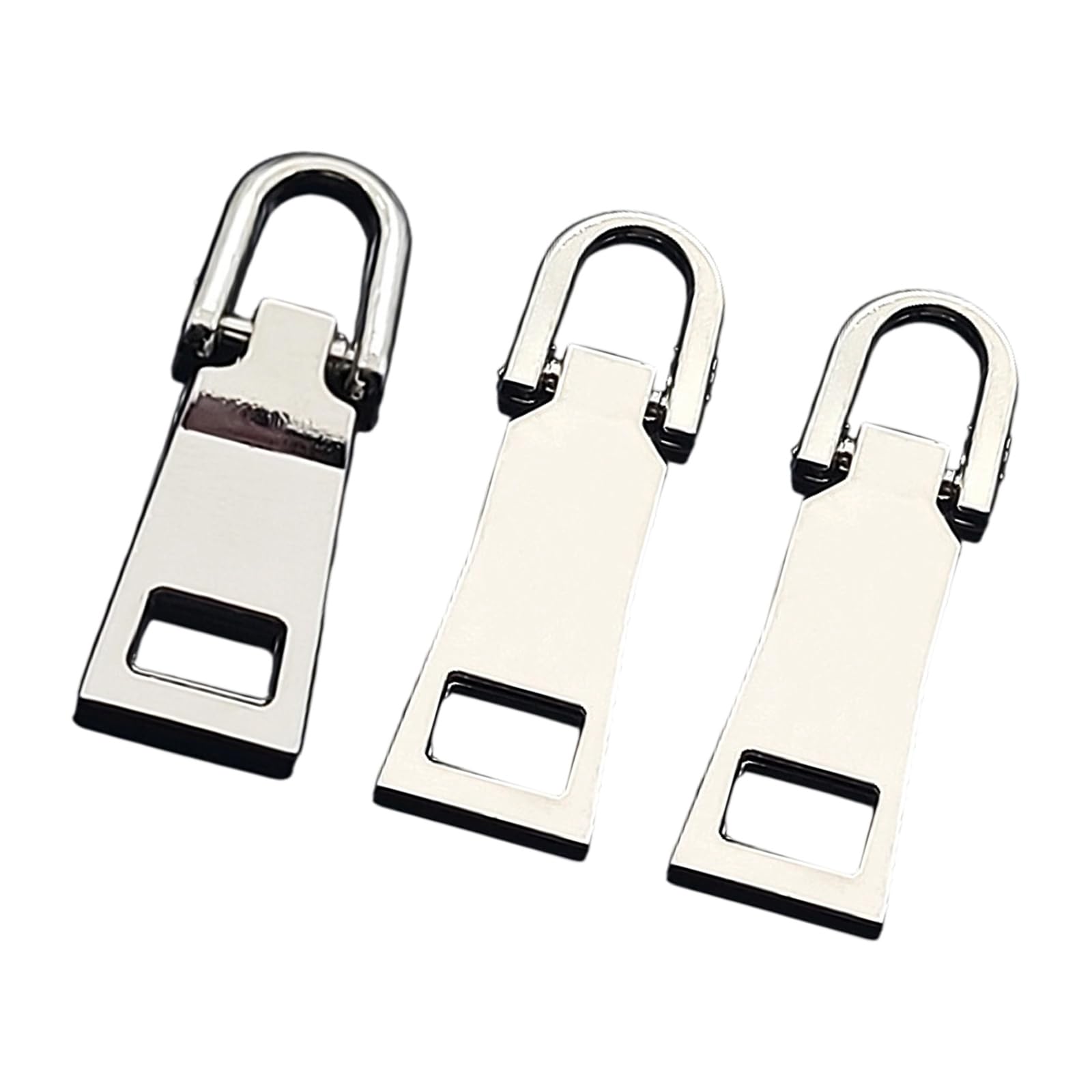 Tsophreniq 3Pieces Detachable Metal Zippers Pulls Replacement Set with Alloy Designs for Clothing Bags and Craft Detachable Metal Zippers Pulls