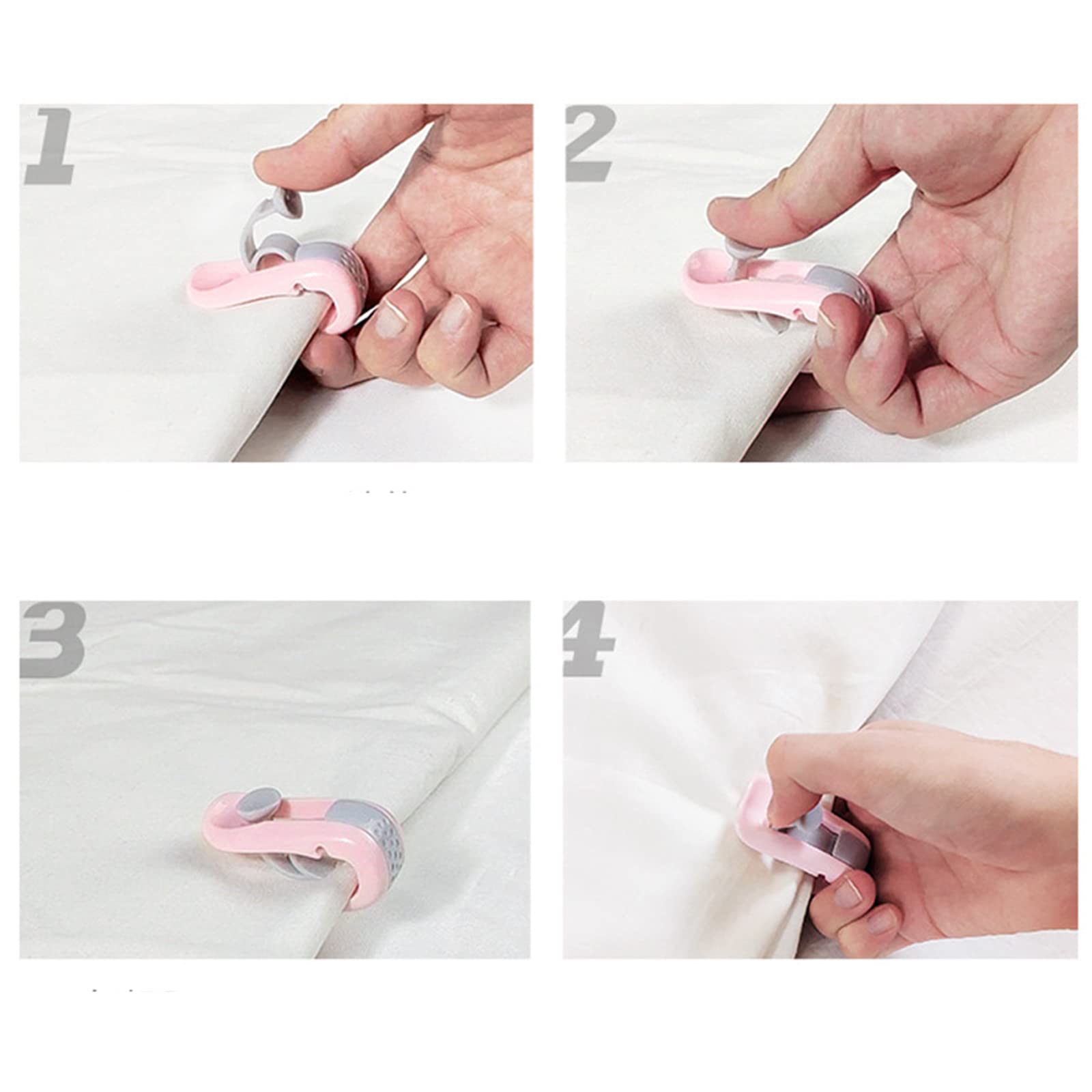 16 Clip Ferma Copripiumino Rosa, Con Pulsante A Sblocco, Per Lenzuola E Coperte, Con Scatola Portaoggetti