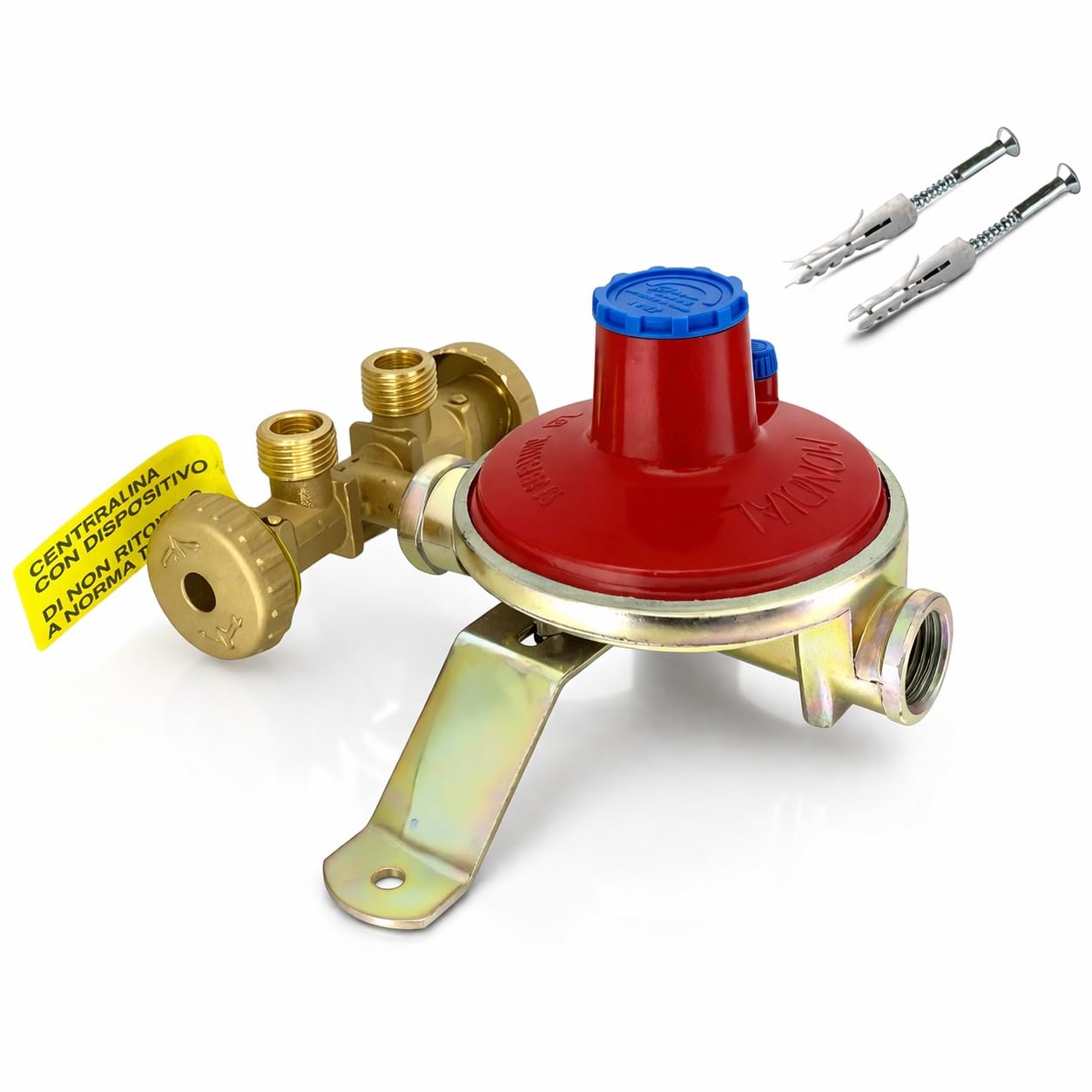 Mini Centralina GPL 2 Bombole 7Kg/h Regolatore Gas Bassa Pressione 30 mbar Valvole Sicurezza