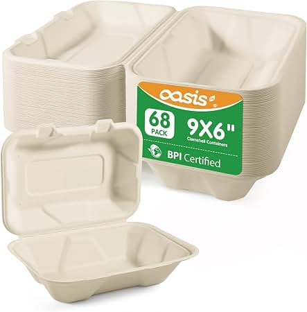 Amazon.com: Vplus 300 Pack Compostable Takeout Food Containers