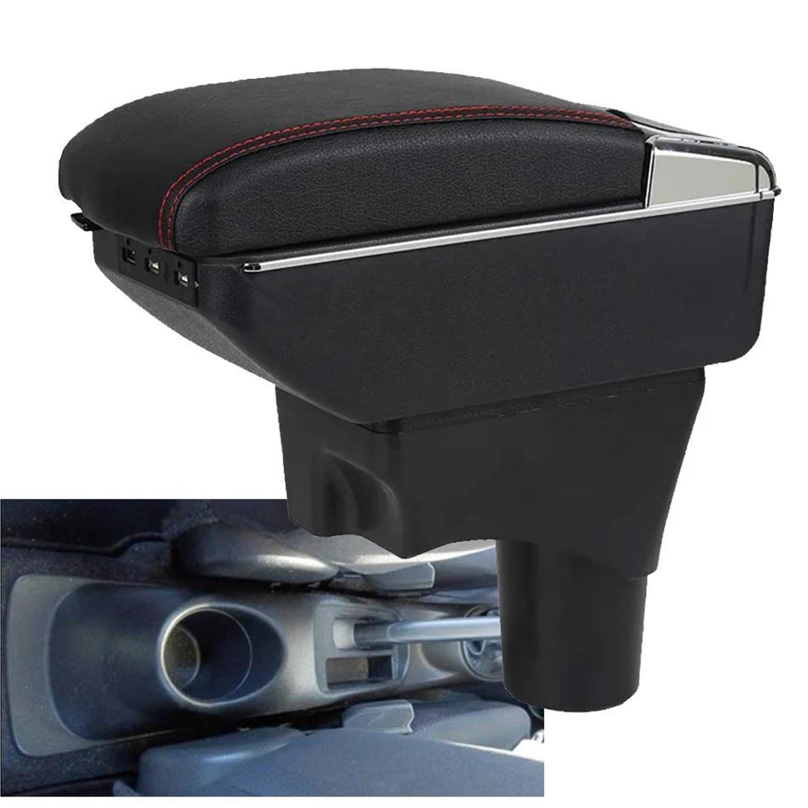 Accoudoir De Voiture Pour Nissan Pour Micra K13 Pour Sunny (2010-2022), Boîte Rangement, Pièces Rechange(D1 Black red)