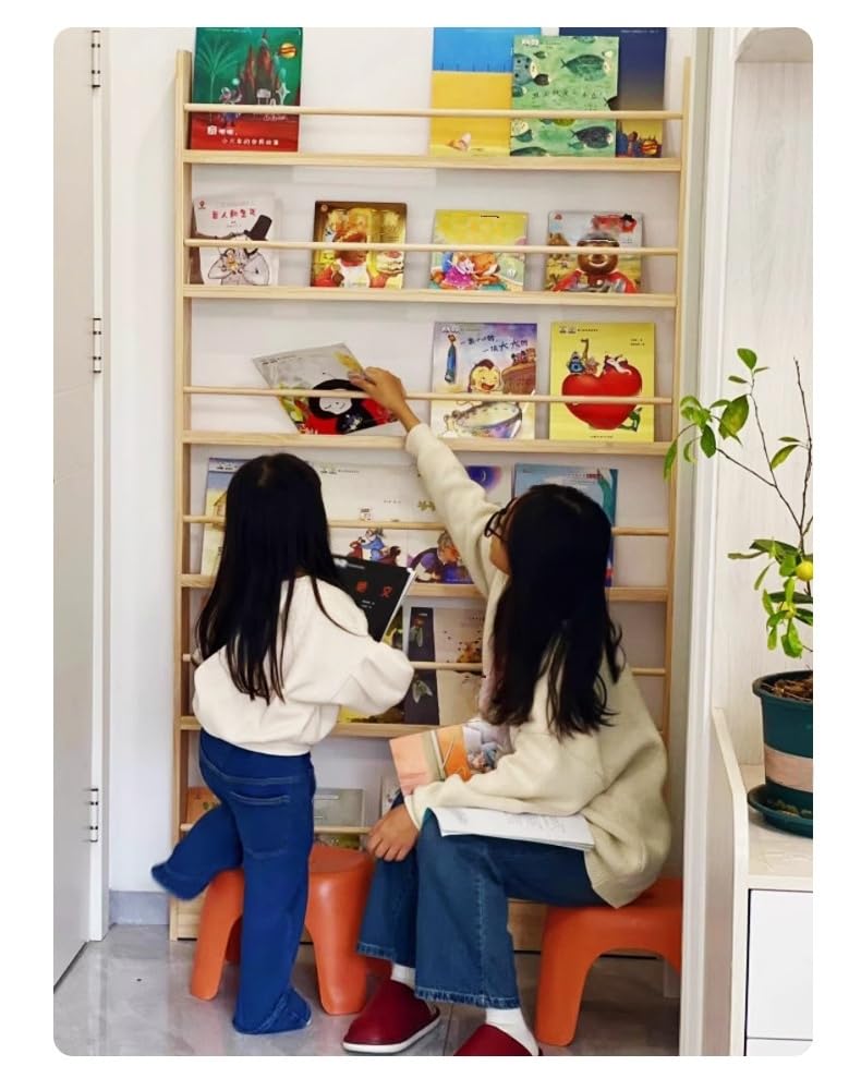 Amazon｜本棚 スリム 大容量コミックラック 奥行10㎝ 無垢材パイン材