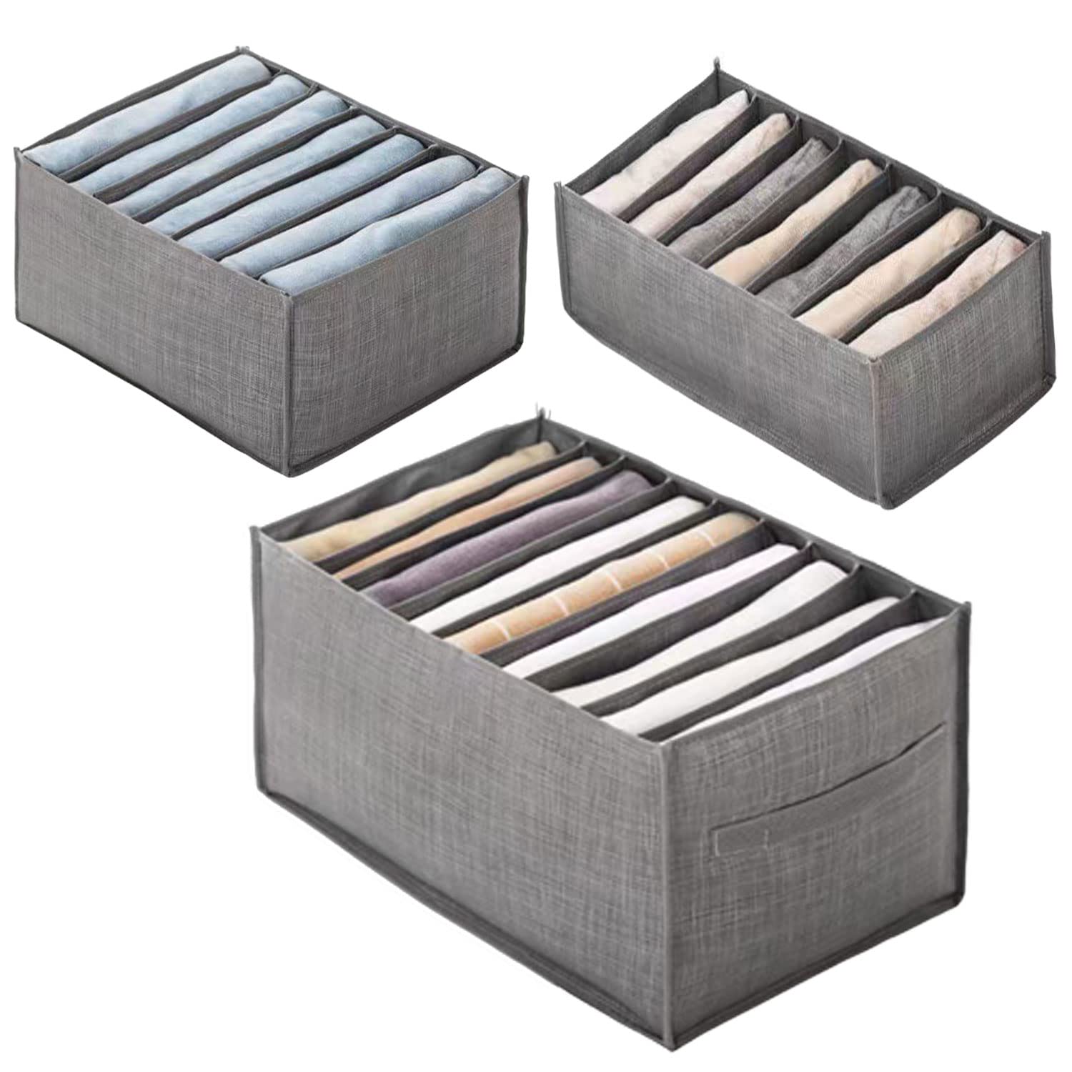 RIVIEVALWardrobe Clothes Organiser, 3Pcs Drawer Clothes Organiser Foldable Wardrobe Clothes Drawer Organisers Pants…