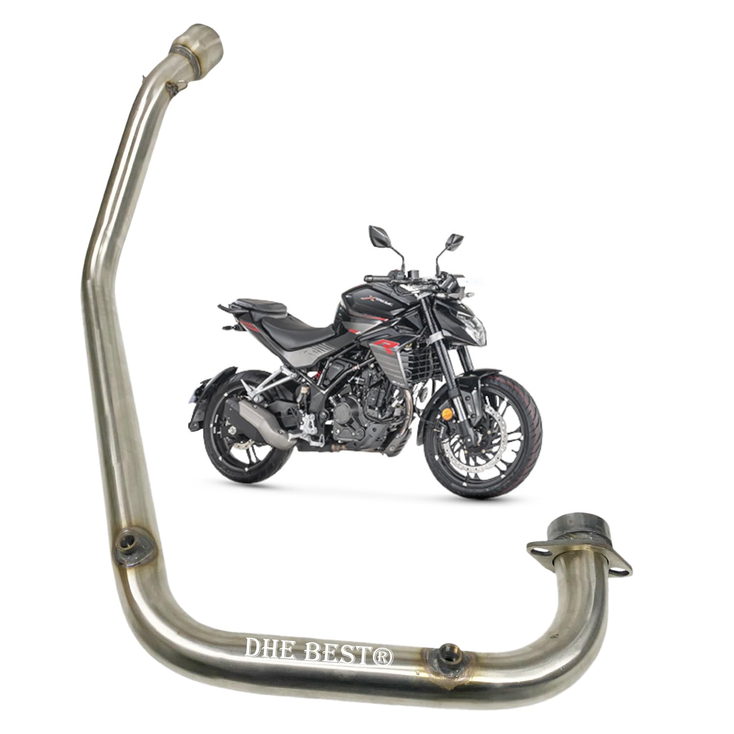 Dhe Best Bike Premium Bend Pipe Middle Muffler Pipe Stainless Steel Sensor Suitable for For Extreme 250R-image-16