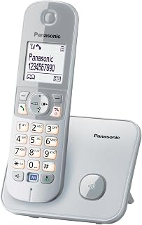 Panasonic KX-TG6811GS DECT Schnurlostelefon (strahlungsarm, Eco-Modus, Gap Telefon, ohne Anrufbeantworter, Festnetz, Anrufsperre) perl-Silber