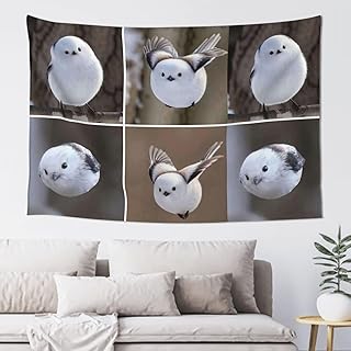 タペストリー シマエナガ 鳥 壁掛け 壁飾り おしゃれ インテリア 多機能 背景 布ポスター 柔らかい ポリエステル製 取り付け簡単 間仕切り カーテン パーティー お店 部屋 窓 個性ギフト 150ｘ100cm