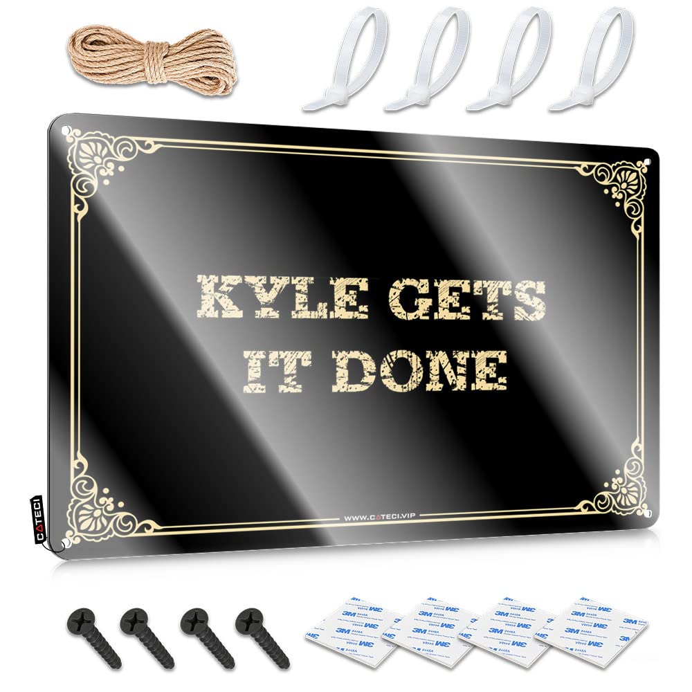 MWFKKADDB Tin Bar Signs Kyle Gets It Done Tin Sign Retro Signs Funny Desk Signs(20X30CM)
