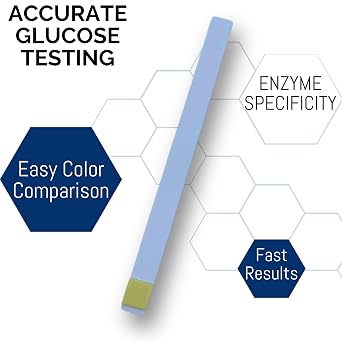 Eisco Scientific Glucose Test Strips, Glucose-Specific Enzyme, 100 Strips