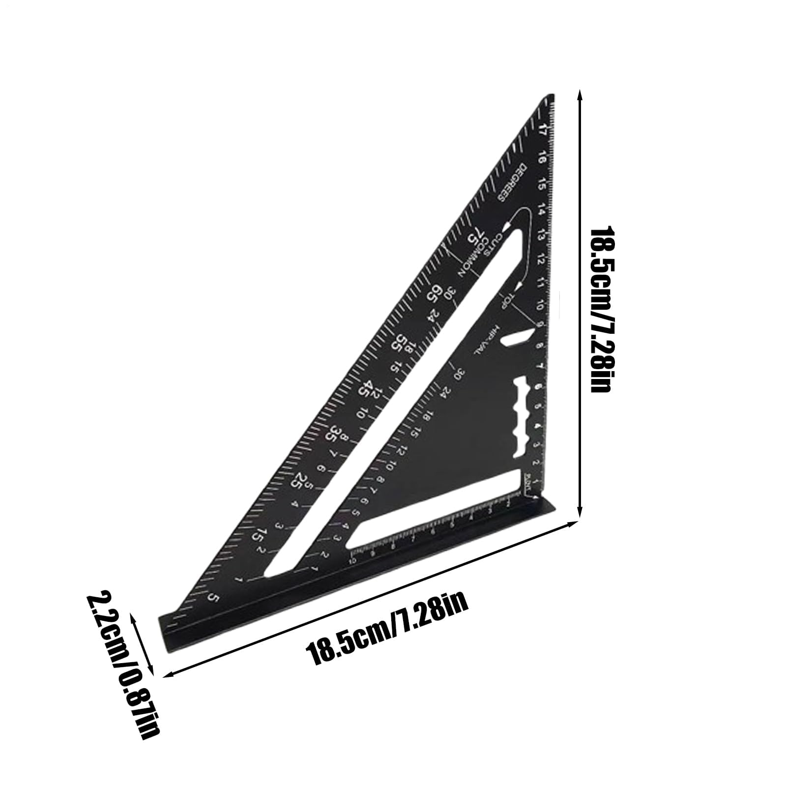 Righello Triangolare per carpentieri - Squadra da Carpentiere in Alluminio per tetti, righelli metrici per Ingegneri