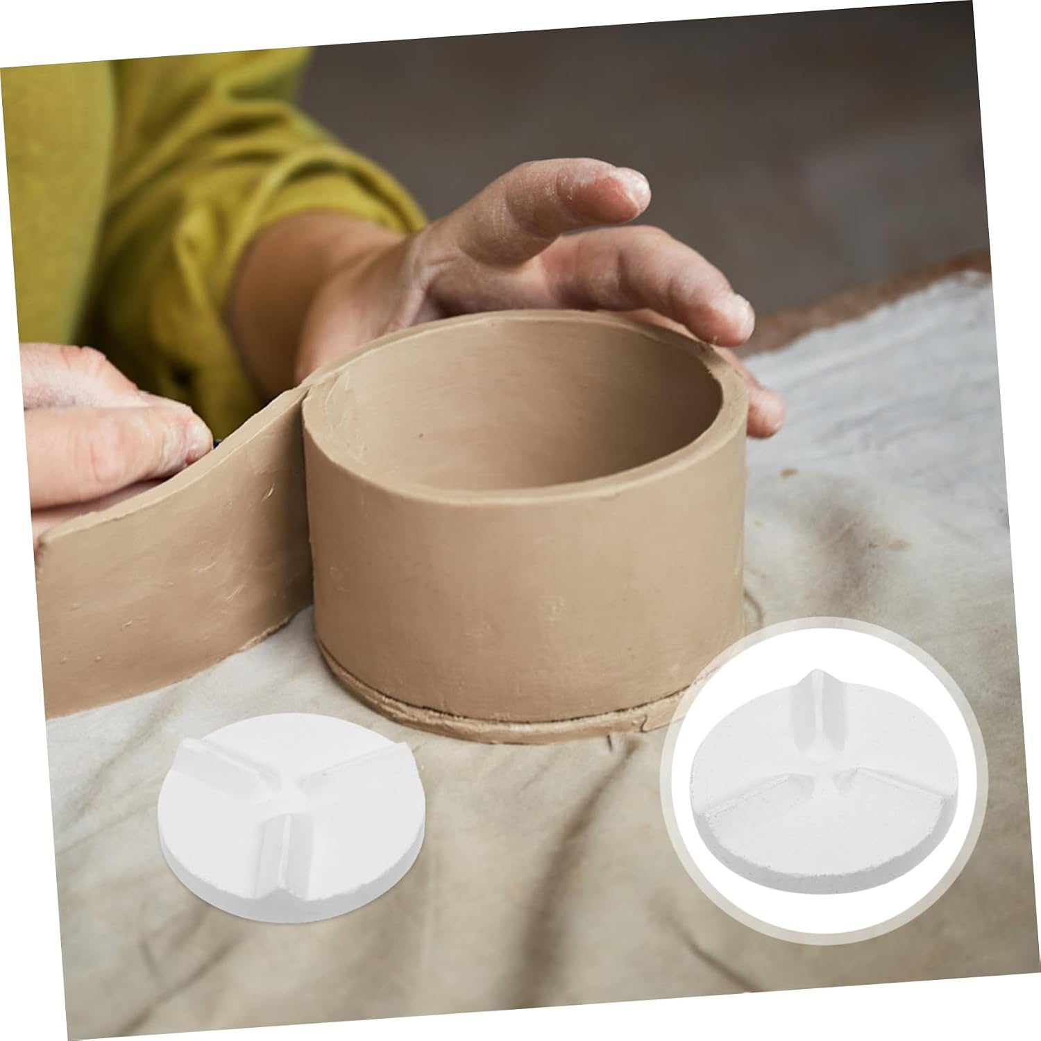 IWOWHERO Pottery Kiln Refractory Support Pad for Ceramic Art Round Disc for Glaze Firing DIY Tools Easy to Use for Pottery Making