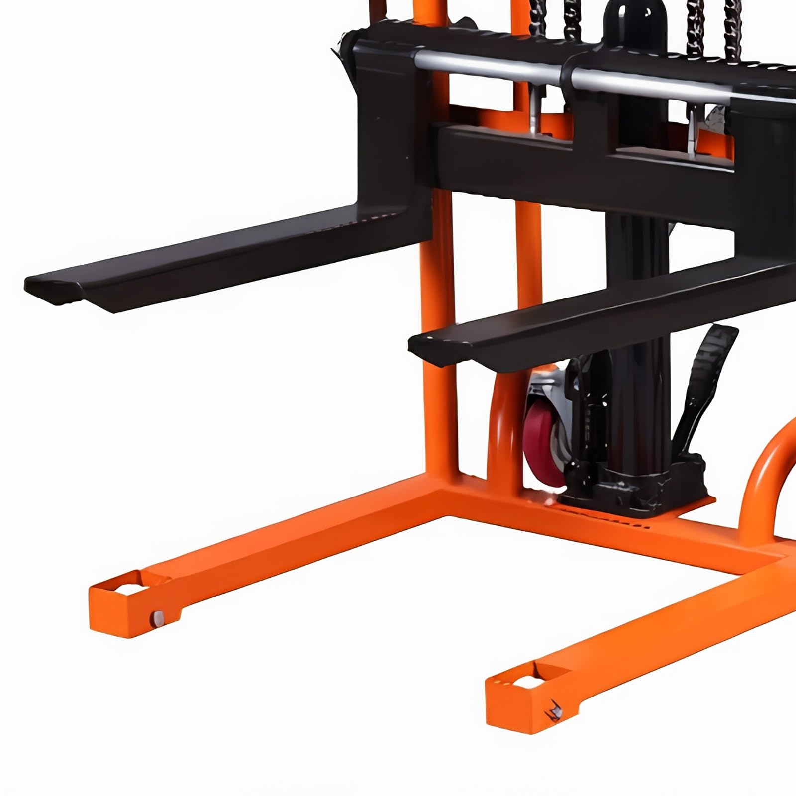 Impilatore a sollevamento manuale Carrello con forcella rotelle girevoli idrauliche da 200 kg for impilamento in magazzino Magazzini